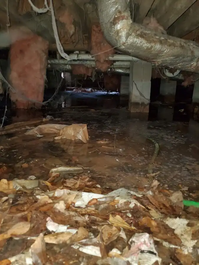 Crawl space flood assessment for Commercial Water Damage Restoration in Hatfield
